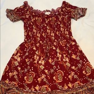 flower scoop neck dress